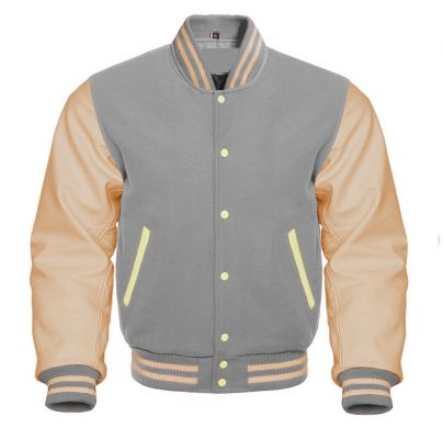 Varsity Jacket L.Grey Cream